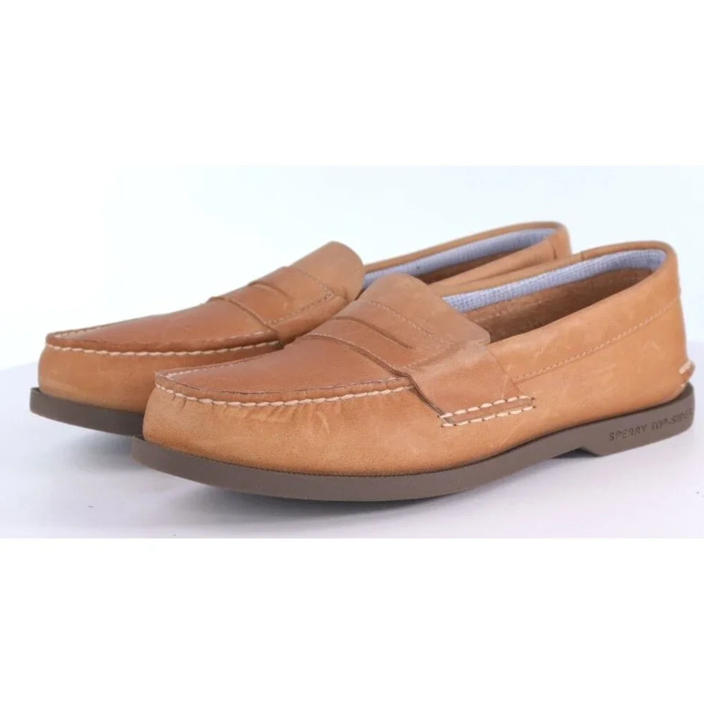 Sperry Top Sider Men's Penny Loafers Boat Shoes Size 8 M Leather Tan